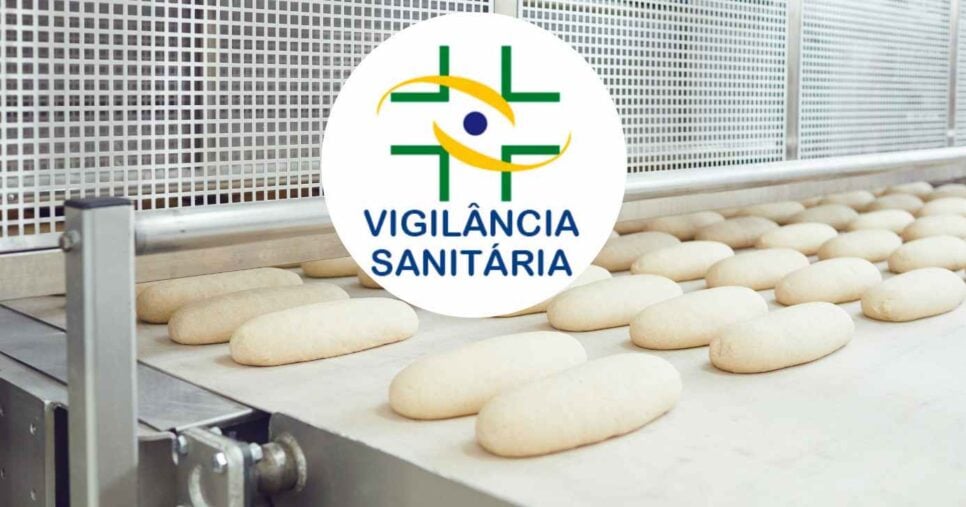 Ilustração fábrica de pães e logo Vigilância Sanitária (Fotos: Reproduções / Canva / Internet)