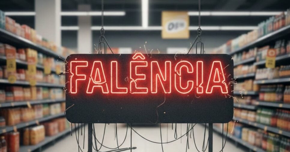 Ilustração falência de supermercado (Foto: Montagem TV Foco / GMN)