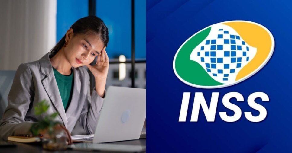 Ilustração trabalhadora e logo do INSS (Fotos: Reproduções / Canva / Internet)