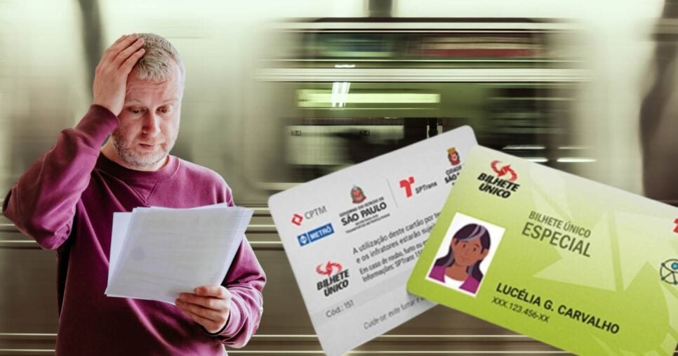 Ilustrações idoso, metrô e Bilhete Único (Fotos: Canva / SPTRans)