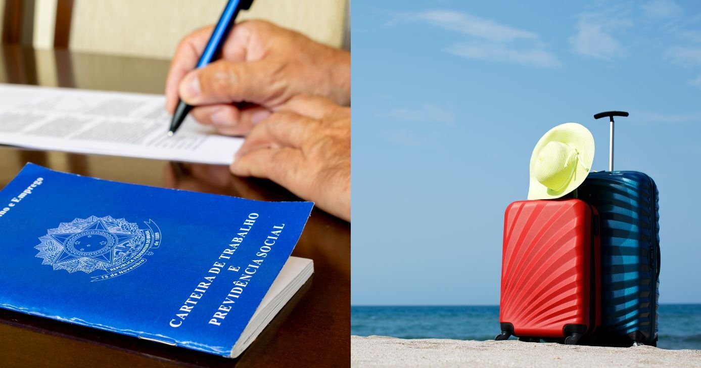 Ilustrações trabalhador CLT e férias (Fotos: Canva)