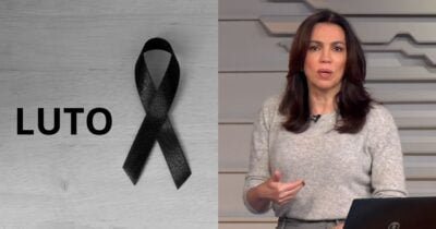 Imagem de luto e Ana Paula Araújo no Bom Dia Brasil (Fotos: Reproduções/ Canva / Globo)