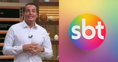 Léo Dias no Melhor da Tarde e logo do SBT (Fotos: Reproduções / Band / SBT)