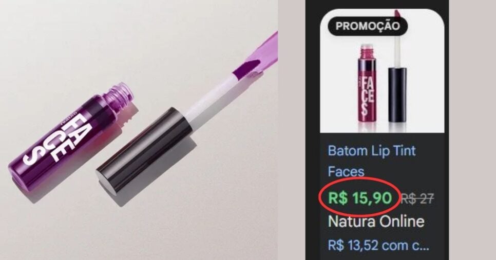 Lip Tint Natura Faces (Foto Reprodução/Montagem/TV Foco/Lennita/Natura)