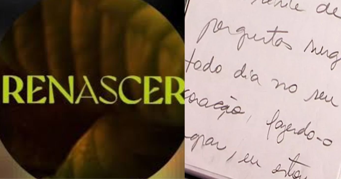 Logo da novela Renascer / Carta psicografada - Montagem: TV FOCO