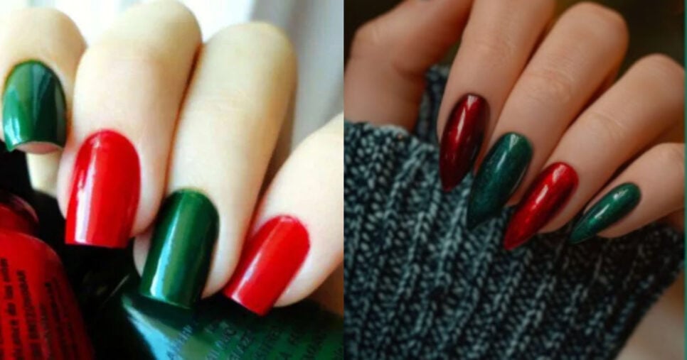 Natal clássico unhas (Foto: IMontagem)