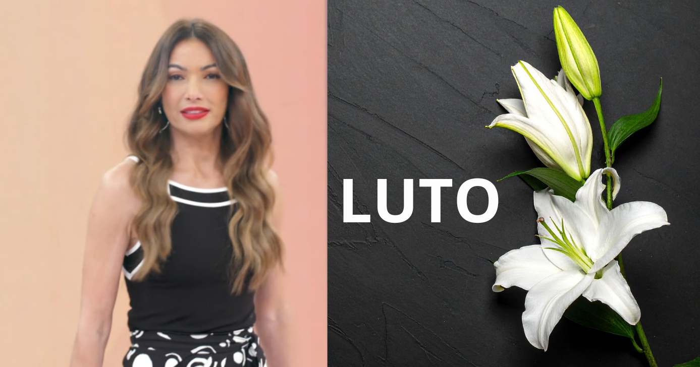 Patrícia Poeta no Encontro e imagem de luto (Fotos: Reproduções / Globo / Canva)