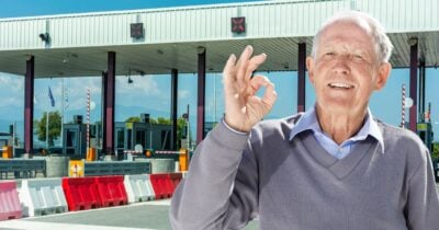 Pedágio e idoso (Fotos: Canva)