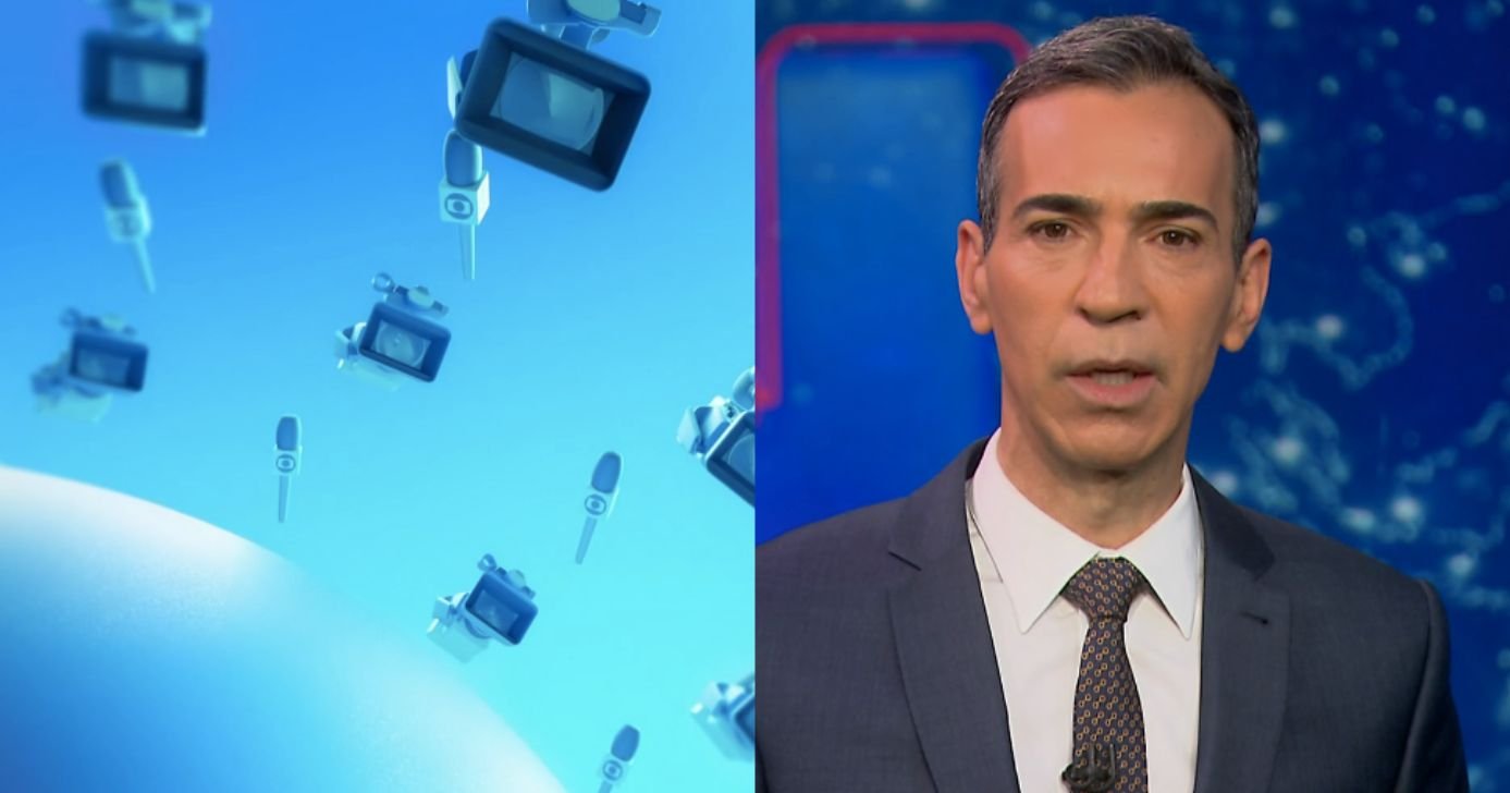 Plantão urgente e César Tralli (Fotos: Reproduções / Globo)