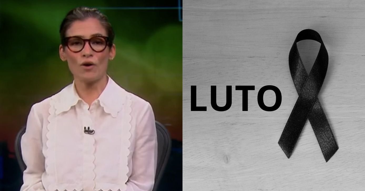 Renata Vasconcellos no Jornal Nacional e imagem de luto (Fotos: Reproduções / Globo / Canva)