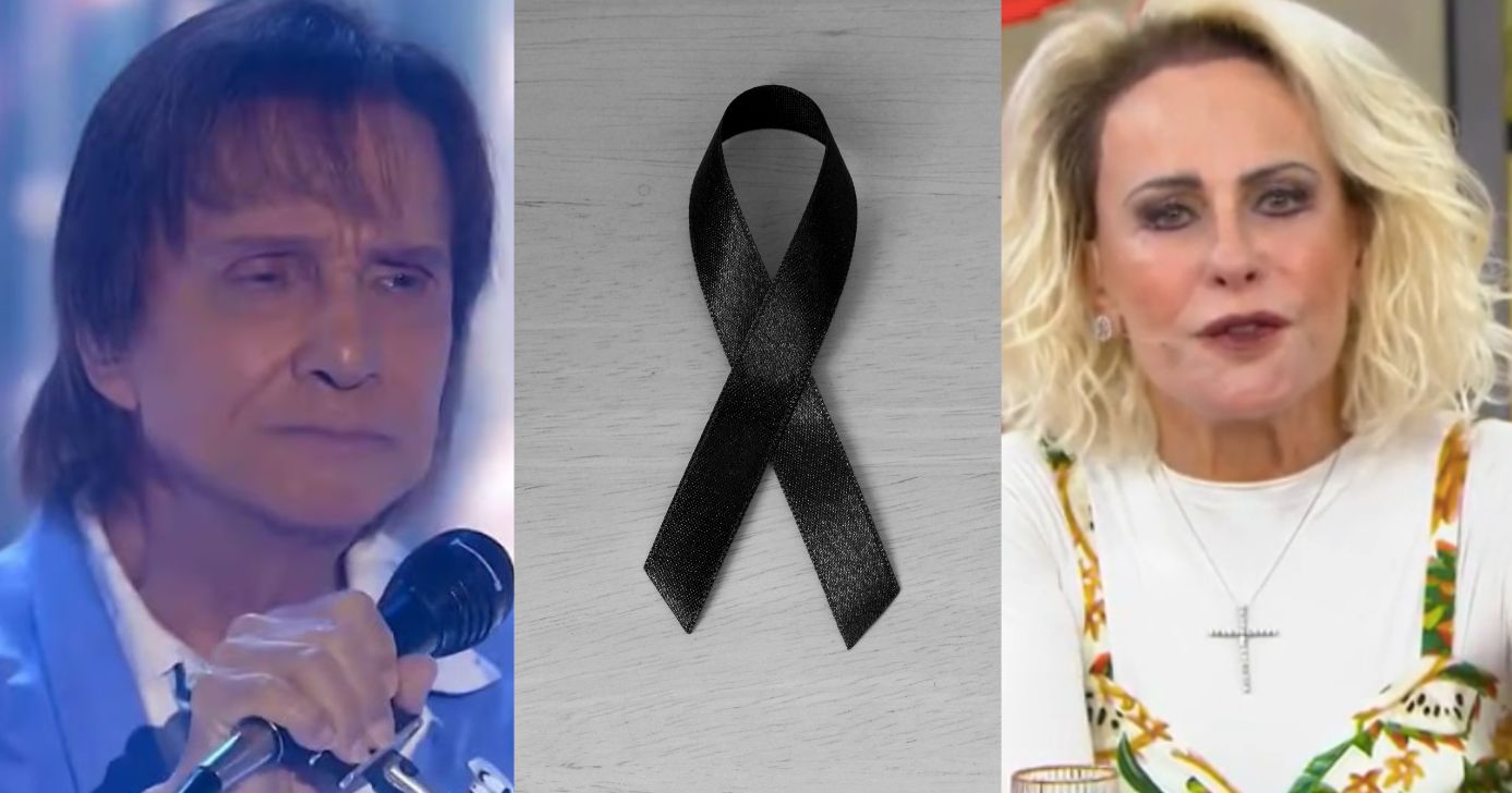 Roberto Carlos, imagem de luto e Ana Maria no Mais Você (Fotos: Reproduções / Globo / Canva)