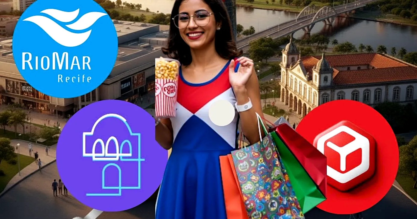 Shopping tradicional de recife passa Paço Alfandega e Shopping Recife para trás (Foto Reprodução/Montagem/Lennita/TV Foco/Canva/GMN)