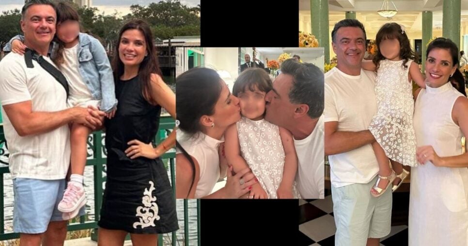 Fotos de Simonato com o marido Evandro e a pequena Sophia, filha do casal (Foto: Reprodução/Montagem/Instagram/@sabinasimonato)