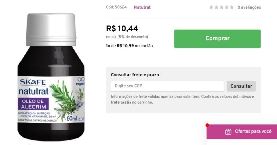 Óleo de Alecrim (Foto Reprodução/Beleza Cigana)