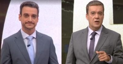 Tiago Scheuer no Hora 1 e Roberto Kovalick no Jornal Hoje (Fotos: Reproduções / Globo)