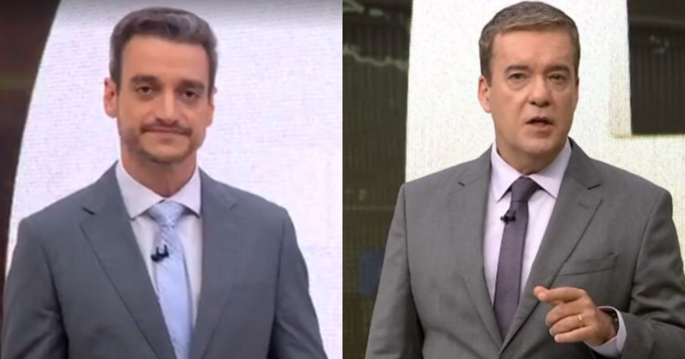 Tiago Scheuer no Hora 1 e Roberto Kovalick no Jornal Hoje (Fotos: Reproduções / Globo)