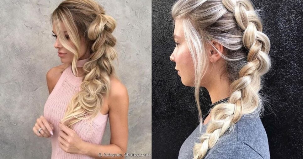 Cabelo com modelo Tranças volumosas - Foto: Montagem