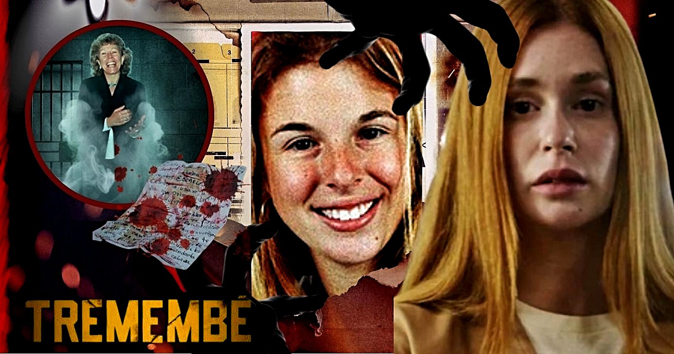 Série Tremembé escondeu fato obscuro envolvendo Suzane von Richthofen, interpretada por Marina Ruy Barbosa (Foto Reprodução/Montagem/TV Foco/Lennita/Cena da série Tremembé da Prime Amazon/YouTube/Investigação Criminal/GMN/ Fundo-Real Rádio/)