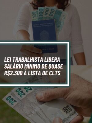 Lei trabalhista em vigor libera salário mínimo de quase R$2.300 à lista de CLTs  - Montagem TV Foco