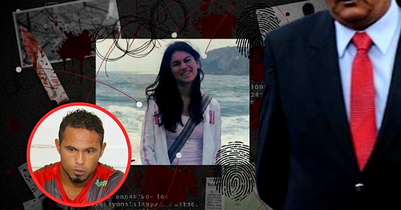 Delegado expõe indicio que coloca o goleiro Bruno dietamente na cena do crime de morte de Eliza Samudio (Foto Reprodução/Montagem/TV Foco/Lennita/Canva/GMN/Imagens televisionadas pela Globo/YouTube)