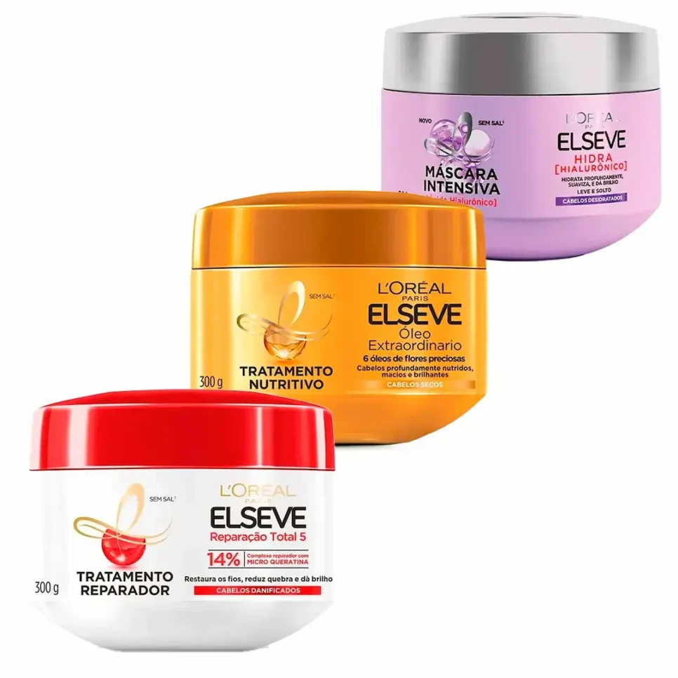 Kit L'Oréal Paris Elseve Cronograma Capilar (Foto: Reprodução/ Internet)