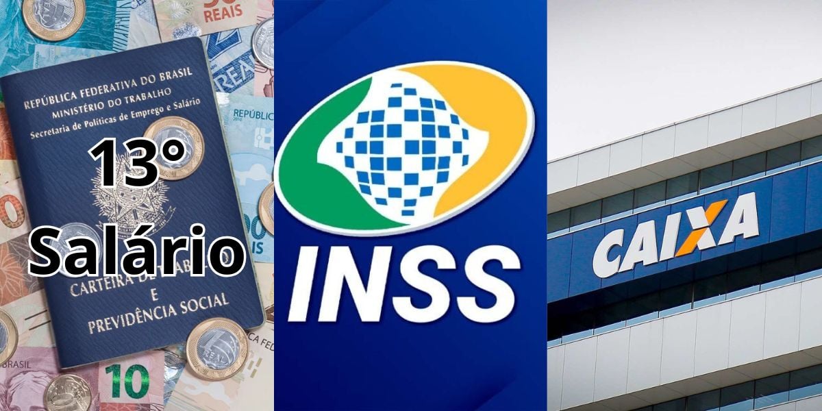 Pagamentos do 13° salário, INSS e saque na Caixa ainda em 2025 (Reprodução: Montagem TV Foco)