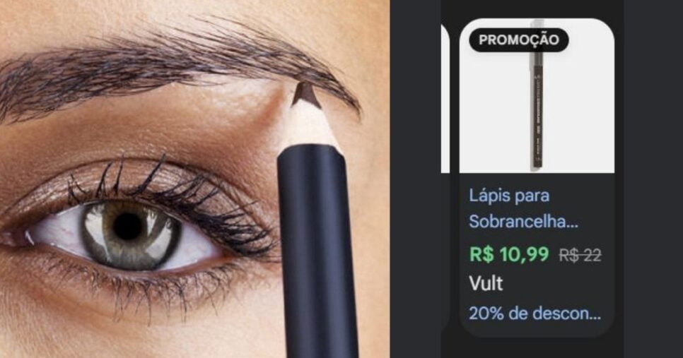 Lápis para sobrancelha (Foto Reprodução/Montagem/Canva/Vult/TV Foco/Lennita)