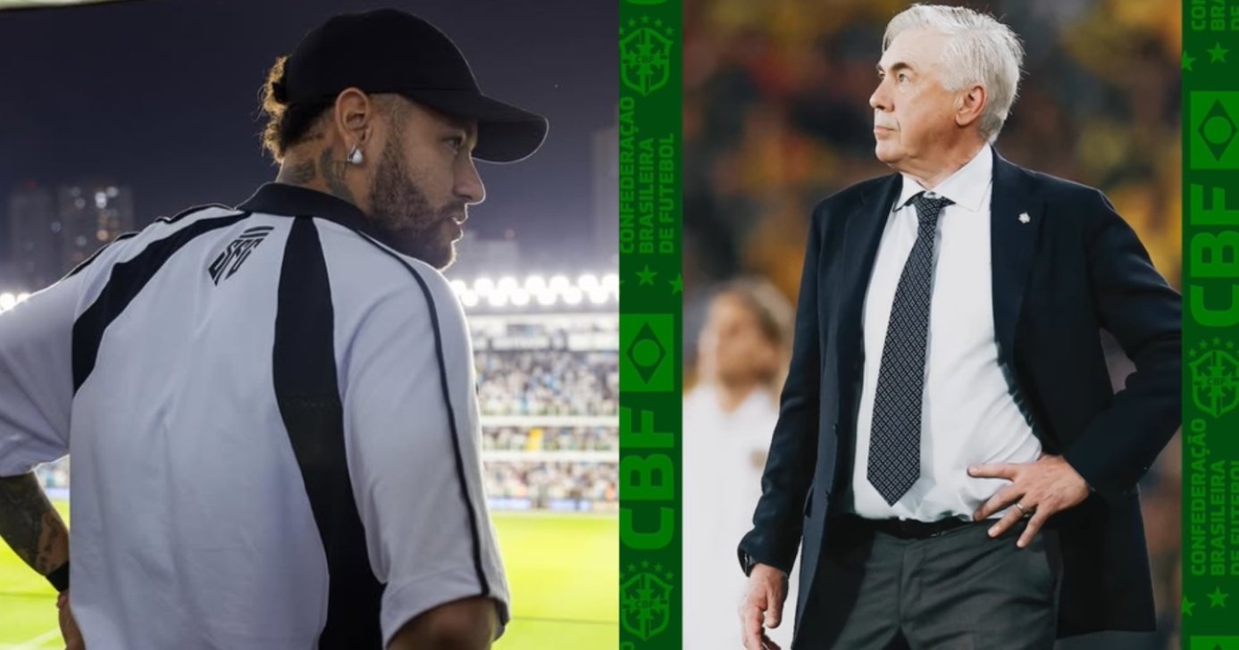 Ancelotti bate martelo sobre convocação de Neymar para a Copa do Mundo - Montagem/Tv foco