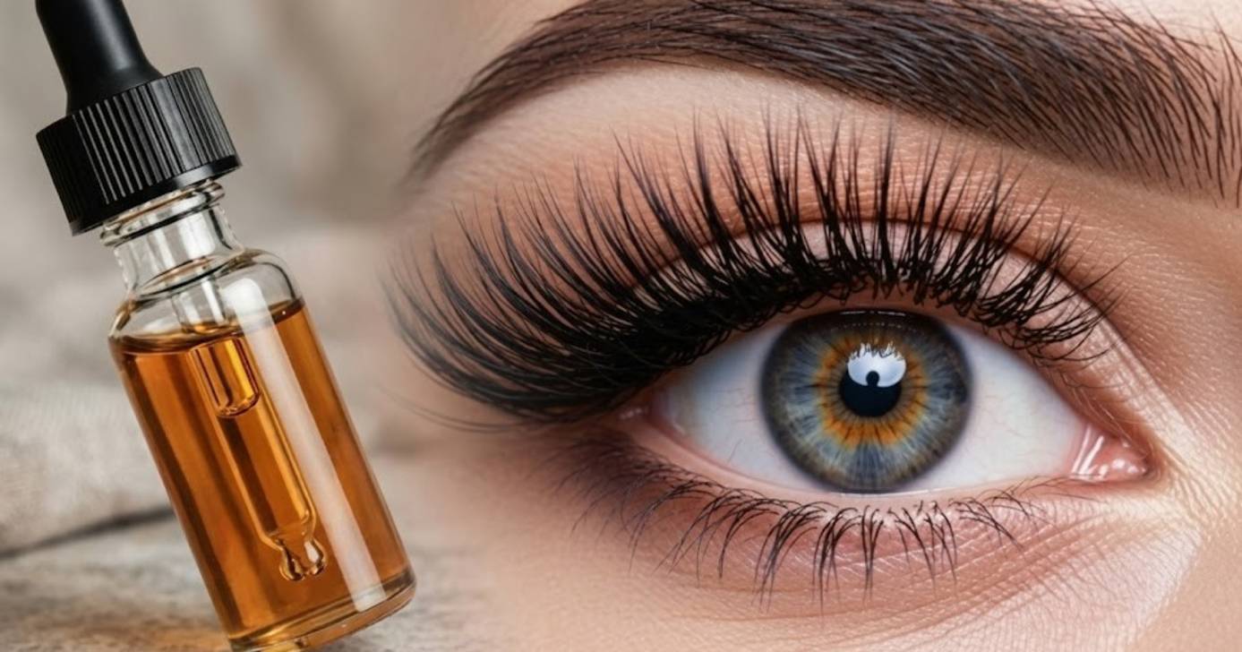 Ilustração óleo para cílios