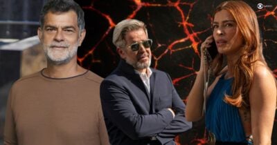 Rogério, Ferette e Arminda em Três Graças (Foto: Reprodução / Globo / Montagem TV Foco)