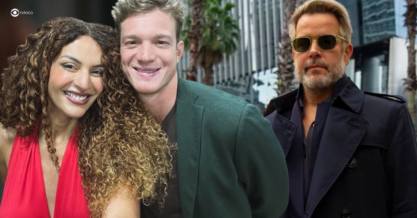 Viviane, Leonardo e Ferette em Três Graças (Foto: Reprodução / Globo / Montagem TV Foco)
