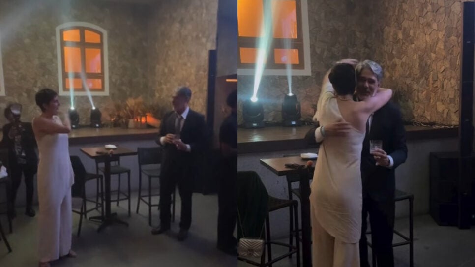 William Bonner surgiu cantando Evidências ao lado da esposa (Foto: Reprodução/ Instagram)