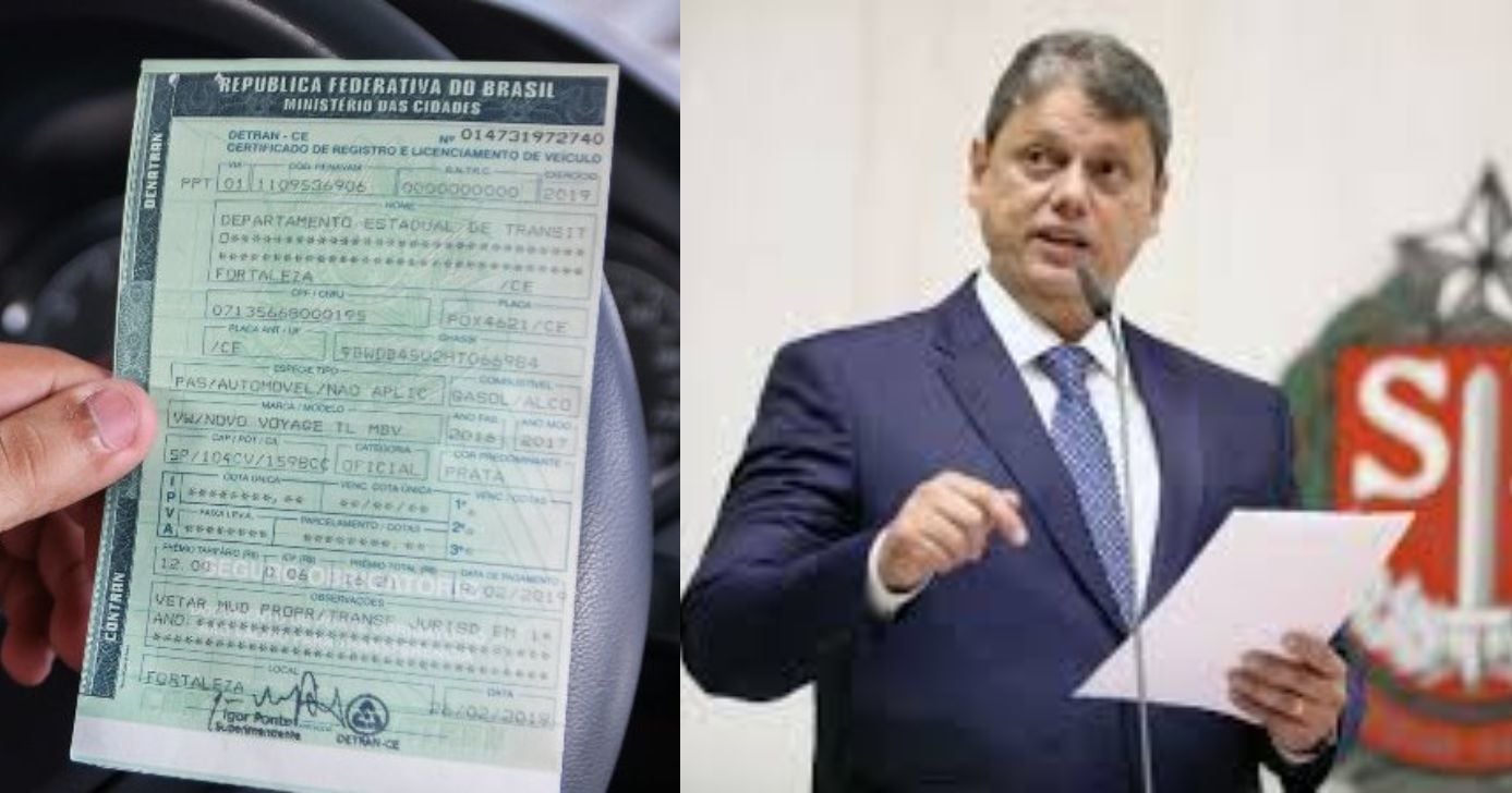Regras do IPVA para 2026 são liberadas por Tarcísio em SP: até quando pagar e como ter desconto (Foto Reprodução/Montagem/TV Foco/Agência Alesp)