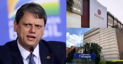 Tarcísio ciente: lei em vigor nos shoppings de SP impõe obrigação que atinge Bourbon, Tatuapé e outros (Foto Reprodução/Montagem/TV Foco/Marcelo Camargo/Agência Brasil)