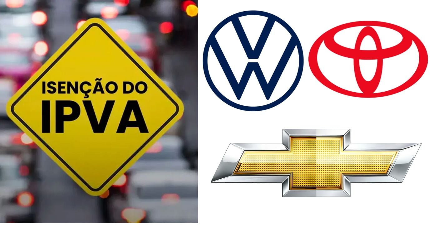 Volkswagen, Chevrolet e Toyota: anúncio de Tarcísio sobre nova lei do IPVA libera gigantes da cobrança em SP (Foto Reprodução/Montagem/TV Foco/Canva/Paola)