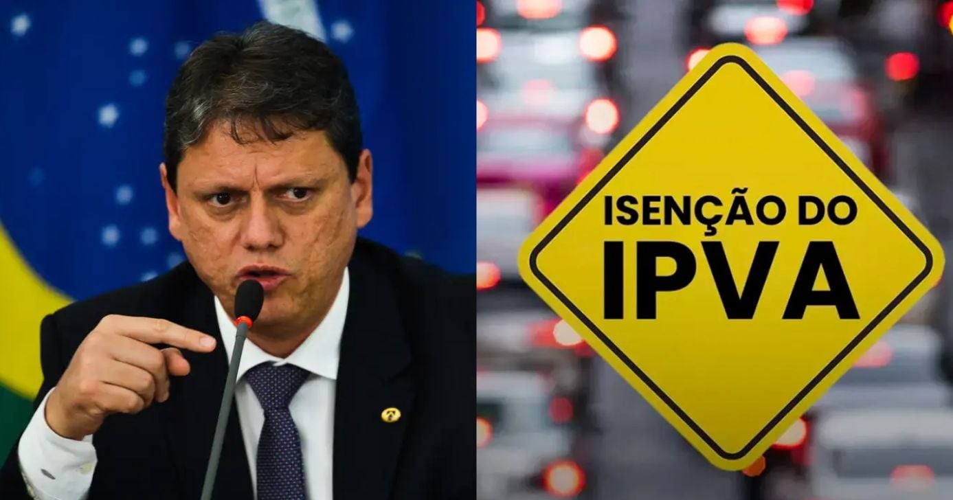 Isenção do IPVA: Tarcísio sanciona nova lei em SP e informa presentão à lista de motoristas em 2025 (Foto Reprodução/Montagem/TV Foco/Marcello Casal Jr/Agência Brasil)