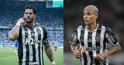 Atlético-MG encaminha saída de Hulk e Guilherme Arana, e Fluminense avança por dupla em 2026 (Foto Reprodução/Montagem/TV Foco/Pedro Souza/Atlético-MG)