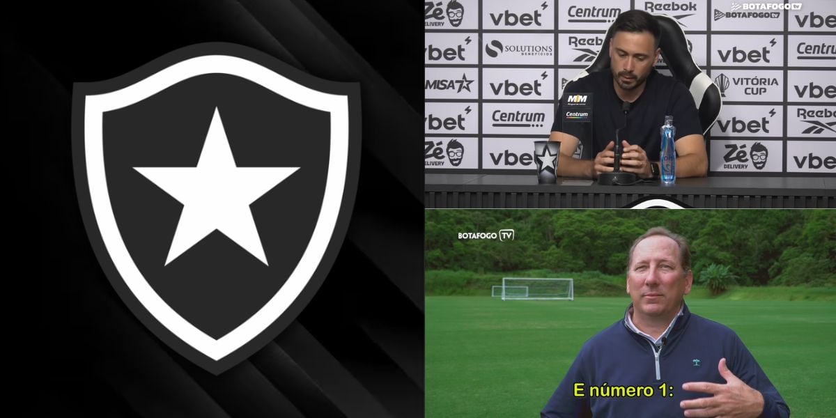 Foto - Montagem TV Foco/ Reprodução Youtube - Botafogo TV