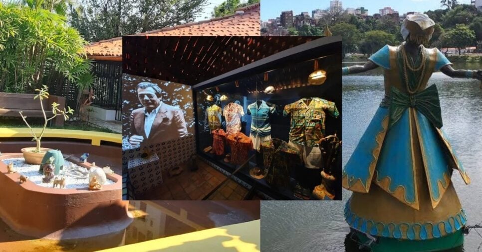 Dique Tororó com os orixás sob as águas e Casa do Rio vermelho (Foto Reprodução/TripAdvisor/Guia Bahia)