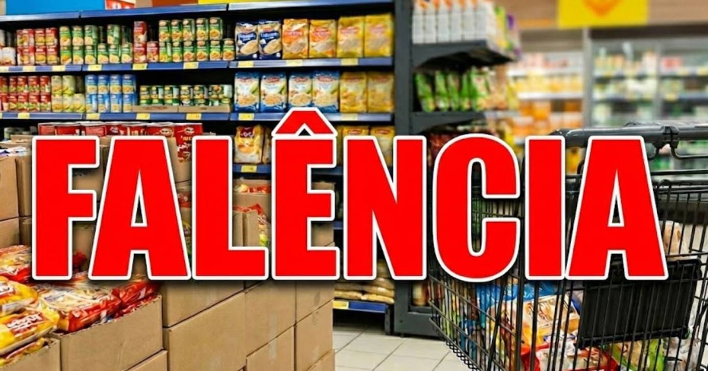 Ilustração Falência Rede de supermercado baixa as portas de 24 lojas