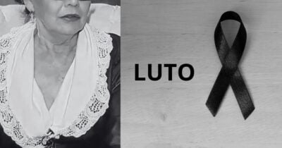 Famosa e imagem de luto (Fotos: Reproduções / RBS TV / Canva)