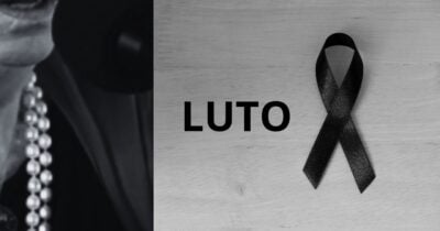 Famosa e imagem de luto (Fotos: Reproduções / YouTube / Canva)