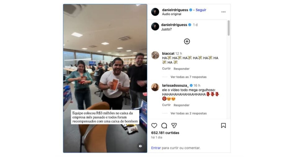 Funcionários do Grupo VR (Foto: Reprodução / Instagram)