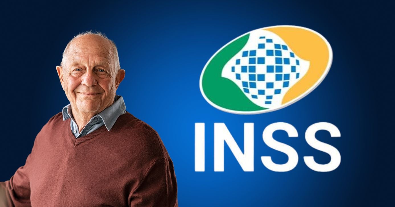 Idoso e logo do INSS (Fotos: Reproduções / Canva / Internet)