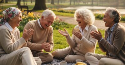 Idosos no parque (Foto: Montagem TV Foco / GMN)