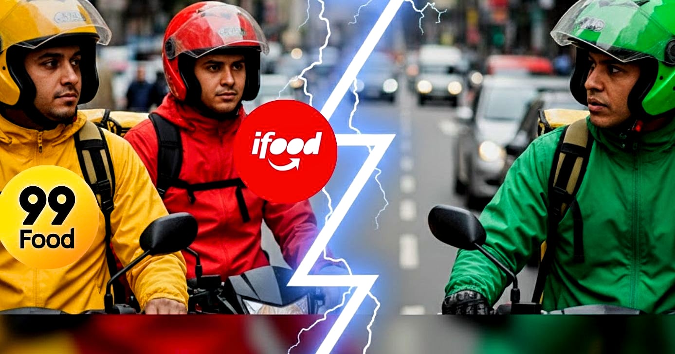 Ifood e 99 food tomam medidas para proteger os seus nichos em delivery contra a crescente de uma nova rival (Foto Reprodução/Montagem/Lennita/Tv Foco/Canva/GMN/Lennita)