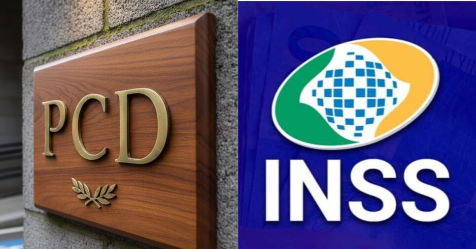 Ilustração PCD e logo INSS (Fotos: Montagem TV Foco / GMN / Internet)