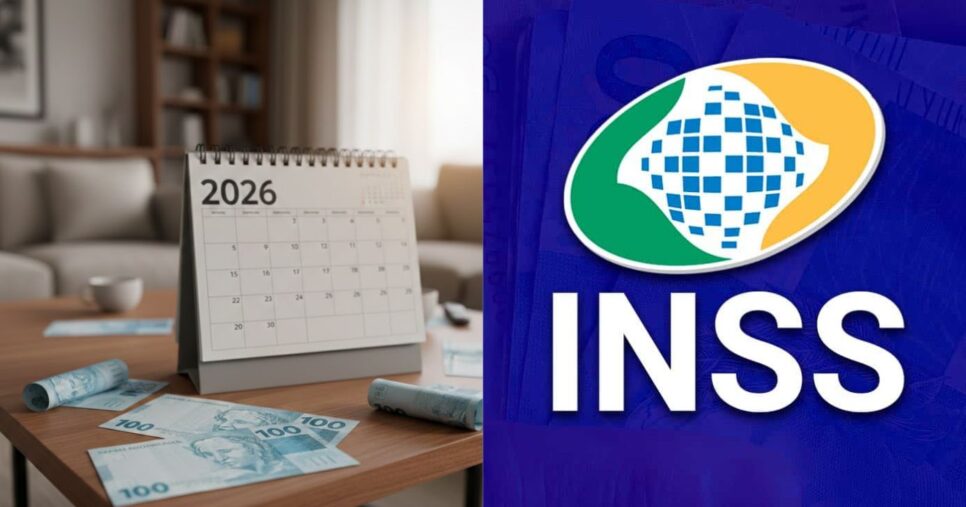 Ilustração calendário e logo do INSS (Fotos: Montagem TV Foco / GMN / Internet)