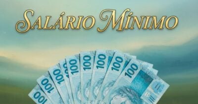 Ilustração salário mínimo e notas de cem reais (Foto: Montagem TV Foco / GMN)