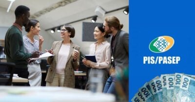 Ilustração trabalhadores, PIS/Pasep e notas de cem reais (Fotos: Reproduções / Canva / Internet)